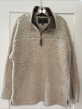 True Grit Men's Cream Sherpa Half-Zip Pullover